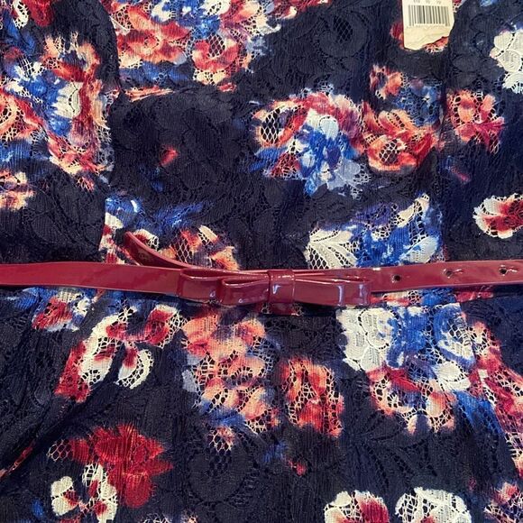 Multicolored Asymmetrical A-line lace dress  Wedding Guest or Easter Sunday SM - Picture 6 of 9